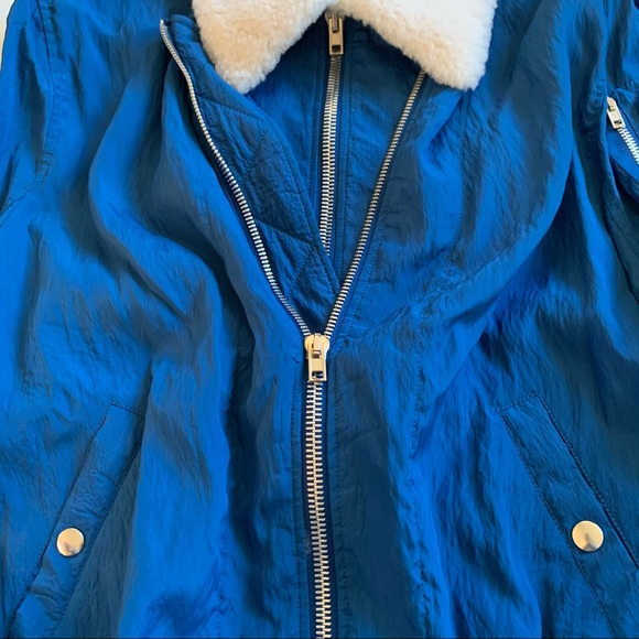 Helmut Lang Genuine Shearling Collar Bomber Jacket - Picture 7 of 12